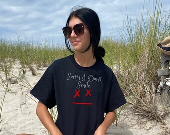 Sorry i don't smile Unisex Heavy Cotton Tee - Emo shirt - Emo t-shirt - Goth t-shirt - Emo tee t shirt - Gothic t shirt - Angry t-shirt