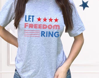 Let Freedom Ring, EE. UU., Patriótico, 4 de julio, Día de los Caídos, Día del Trabajo, Bella Canvas 3001 Unisex