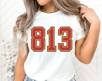 813 Unisex Shirt, Area Code, Tampa Bay Buccaneers, Bucs Football, Pirate, Throwback, Jersey, Creamsicle, Bella Canvas 3001