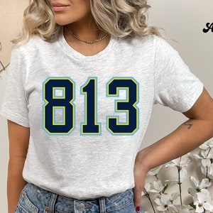 813 Tampa Bay Rays, prefisso telefonico, Devil Rays, baseball di Tampa, maglia, camicia unisex Bella Canvas