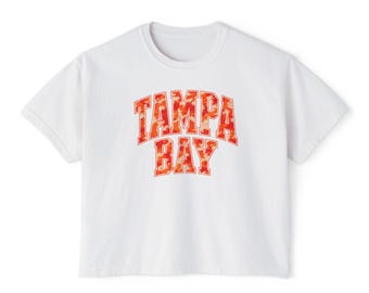 Tampa Bay Camo, Throwback Bucs Colors, Creamsicle, Buccaneers. Touch of orange also | Boxy Crop T-Shirt, Comfort Colors