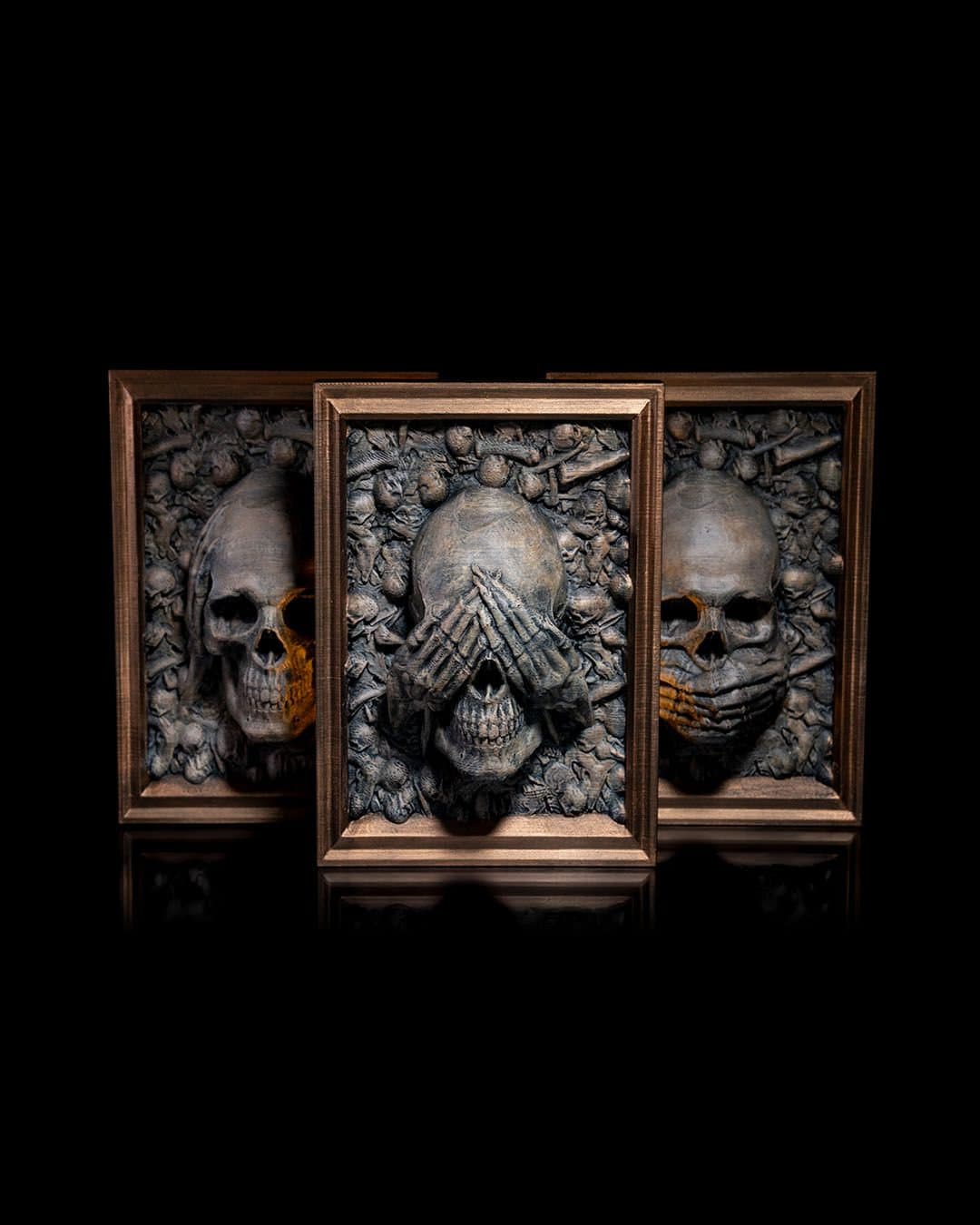 Three Wise Skulls - Etsy