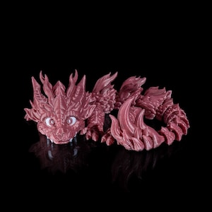 Adorabile cucciolo di drago articolato - Oggetto da collezione fantasy stampato in 3D