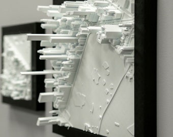 3D Map of Manhattan 3D Printed Wall Art – Collectible New York City Map Piece | NYC Architecture Decor | Urban Home Décor Gift for Him