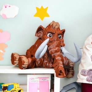 Poseable Mammoth Toy: Fluffy Cuddly Animal