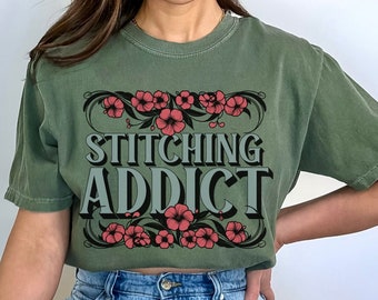 Cross Stitch T-Shirt Cross-Stitch Lover Shirt Gift for Stitcher Comfort Colors Needlepoint TShirt Cross Stitch Addict Tee