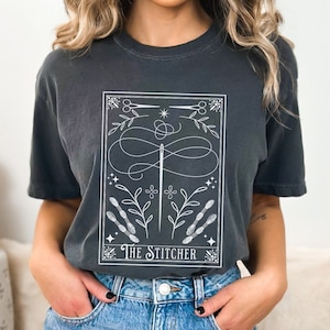 The Stitcher Tarot Card Comfort Colors T-Shirt Cross Stitch Vintage Feel Shirt
