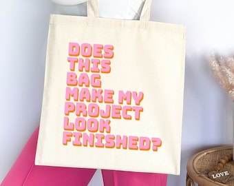 Cross Stitch Project Bag Funny Cross Stitch Tote Bag Needlepoint Project Canvas Bag Gift for Cross Stitcher