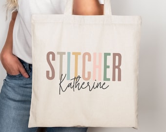 Personalized Cross Stitcher Tote Bag Customized Gift for Cross Stitcher Eco-Friendly Tote Custom Reusable Bag Canvas Tote Bag Shopping Tote