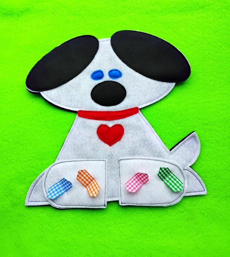 Adoption Ribbon Color Adopt ME! Ribbons & Felt PUPPY DOG: Teach Colors and Counting - Etsy