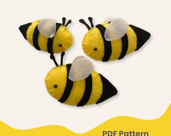ガーデンビー - PDF 縫製パターン - DIY - フェルトビー - おもちゃの