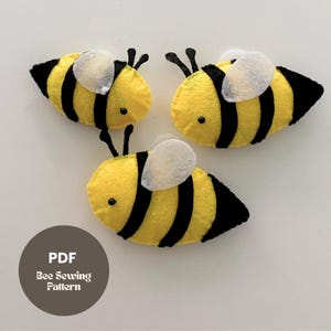 Felt Bee Sewing Pattern PDF: DIY Mobile & Ornament Templates