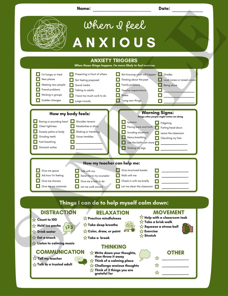 Anxiety Plan Mental Health Printable Template Anxiety Coping Etsy Anxiety Plan Mental Health Printable Template Anxiety Coping Etsy