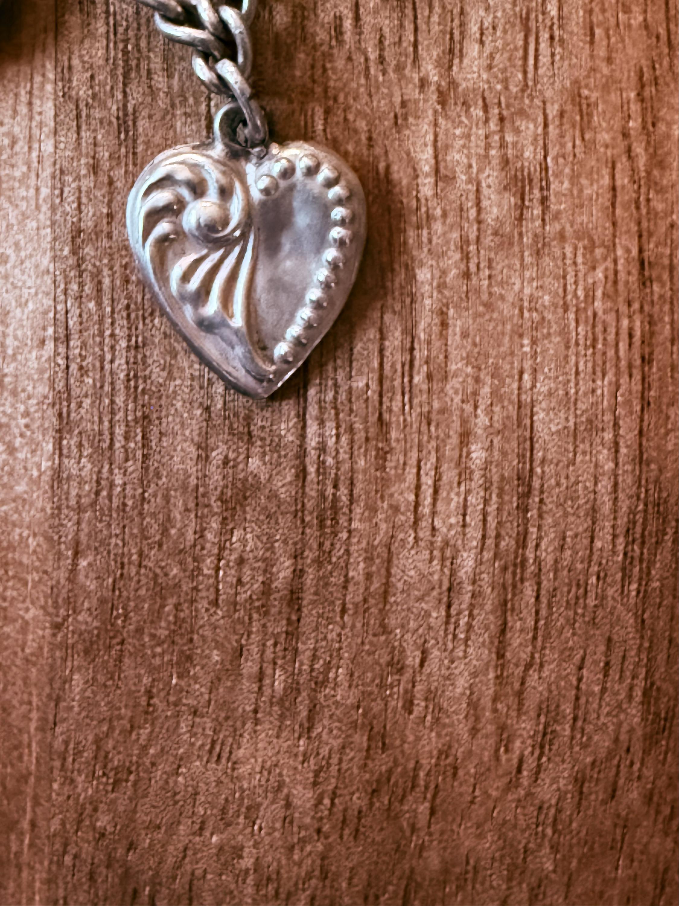 Vintage Puffy Heart Charm - Sterling Silver - Etsy