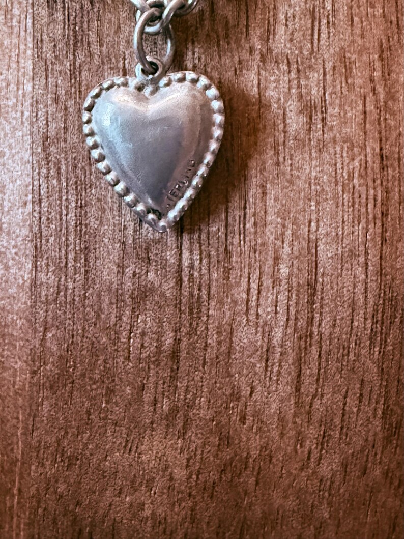 Vintage Puffy Heart Charm - Sterling Silver - Etsy