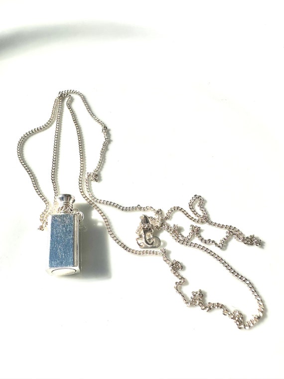 Antique Silver Perfume Bottle Pendant