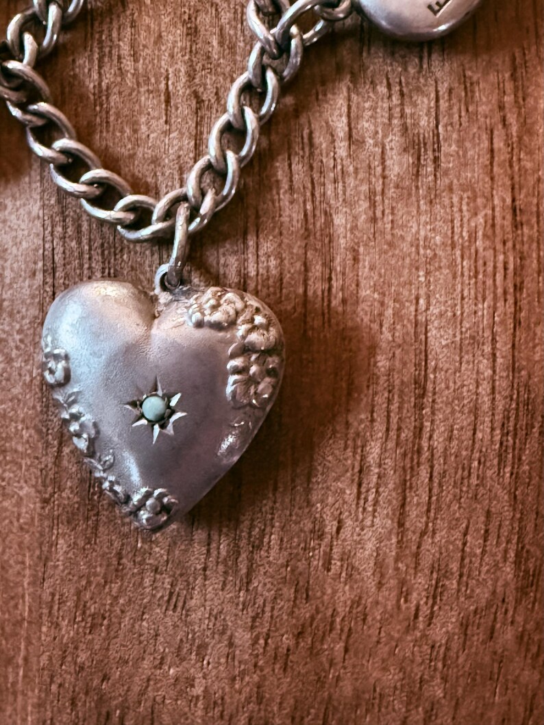 Vintage Puffy Heart Charm - Sterling Silver - Etsy