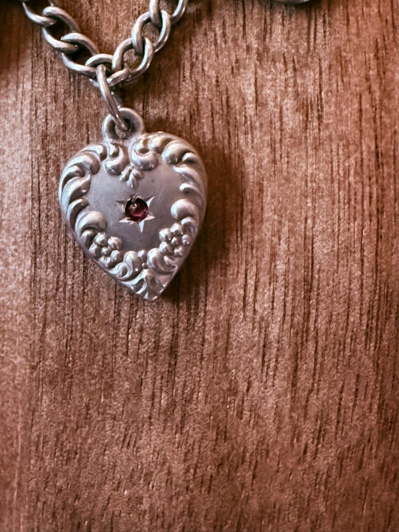 Vintage Puffy Heart Charm - Sterling Silver - Etsy