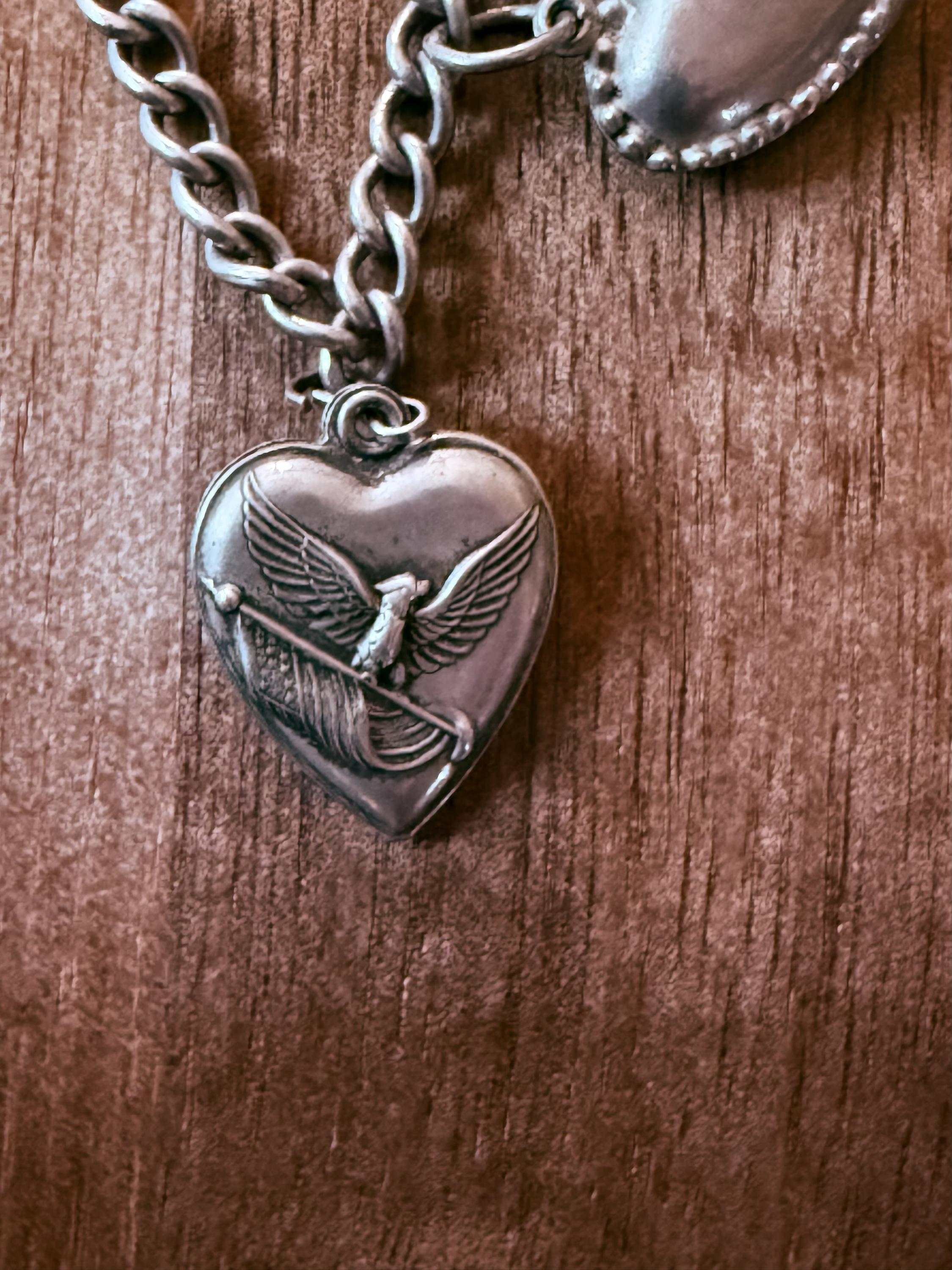 Vintage Puffy Heart Charm - Sterling Silver - Etsy