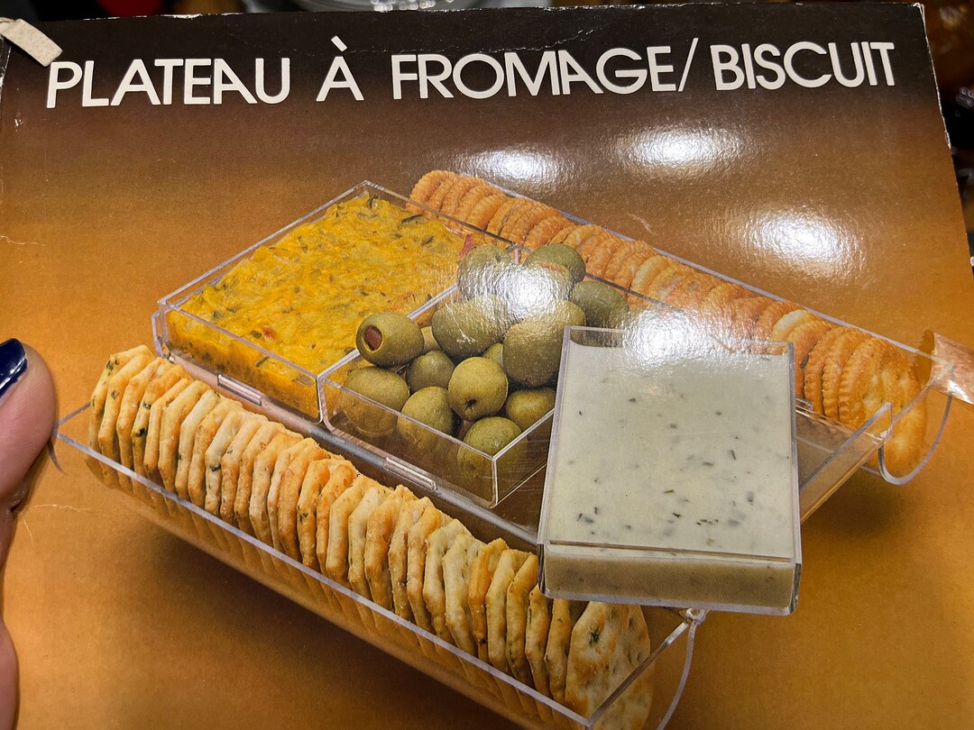 Vintage Clear Plastic Cheese and Crackers Tray Original Box Etsy