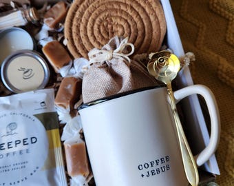 Coffee&Jesus/coffee lover gift/Hug in a box/birthday/Christian gift/teacher appreciation/pick-me-up/study gift/Thinking of you/Get well/Fall
