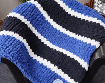 YOUR HIGH SCHOOL- custom chunky knit throw blanket - handmade -