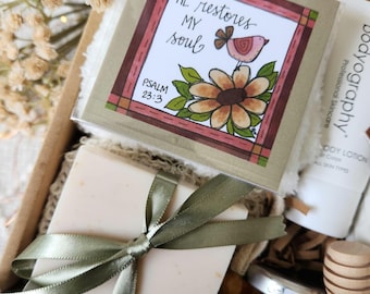 Christian gift box with scripture magnet/mental health boost/college care package/thinking of you/comfort/grief care/encouragement gift/bday