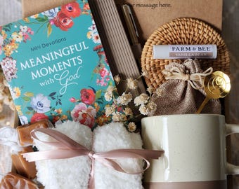 Women's Christian devotional box with journal/cozy gift/college care package/birthday/thank you/encouragement/thinking of you/Get Well Soon