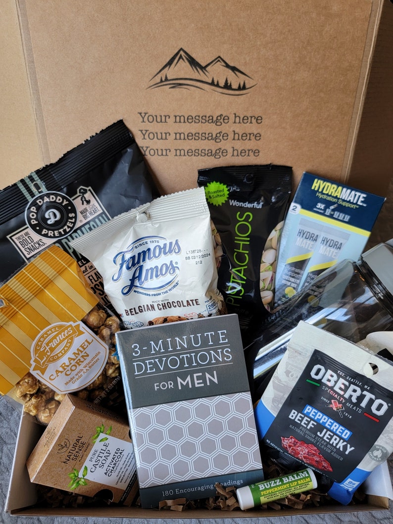 Men's devotional box/college care package/birthday for him/Thinking of you/Encouragement/ Get well soon/Thank you gift/Father's Day present image 5