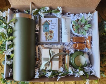 Gift Box with Scripture Magnet- Tumbler, Lotion, Candle, Caramels, & more!