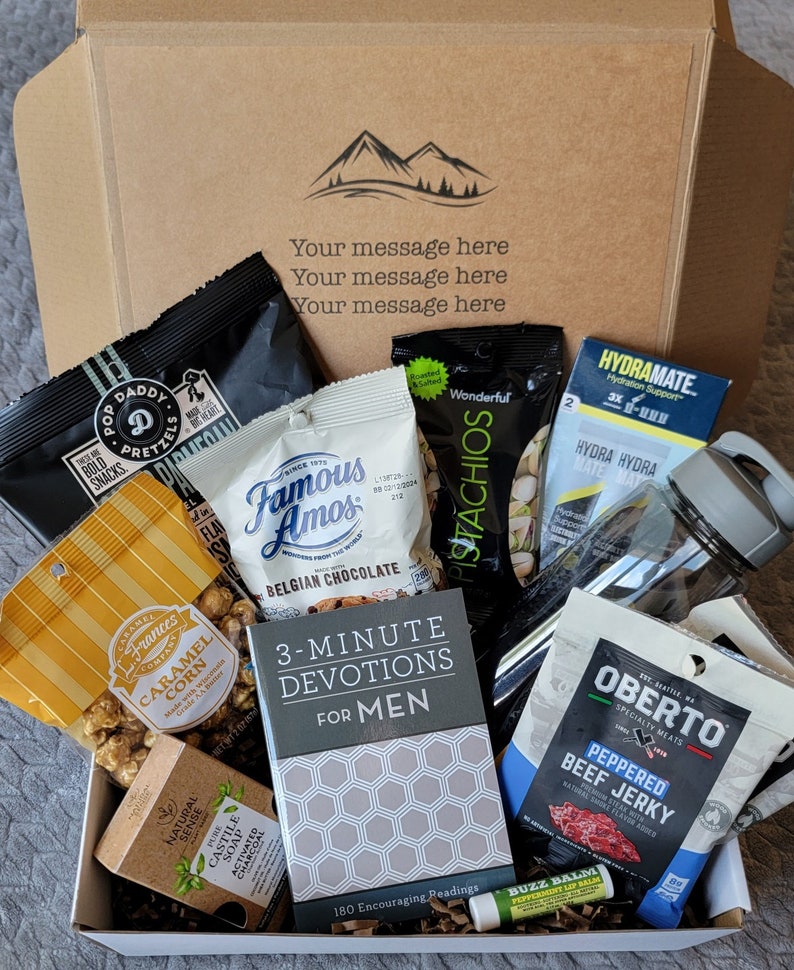 Men's devotional box/college care package/birthday for him/Thinking of you/Encouragement/ Get well soon/Thank you gift/Father's Day present image 2