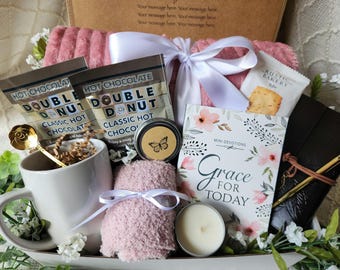 Women's Christian devotional box/cozy gift for her/college care package/birthday/thank you/encouragement/thinking of you/Get Well Soon/hug