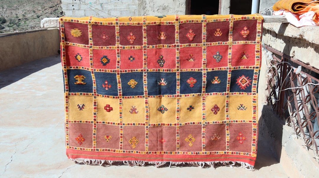 Atlas Mountains Rug Vintage Moroccan Rug Handmade Rug, From the Atlas Mountains, Handwoven ...