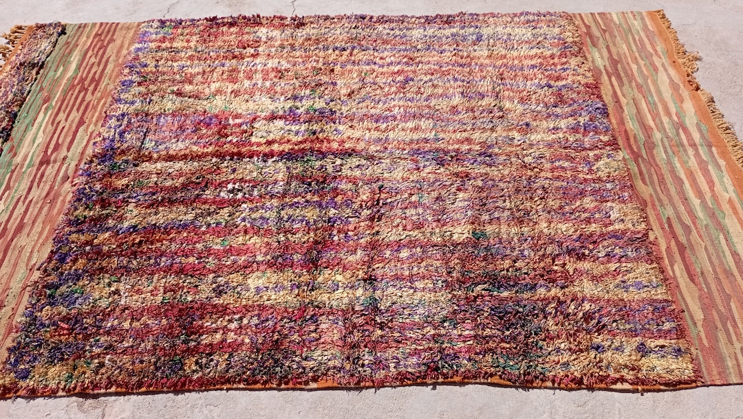 Amazigh Silk Rug Traditional Moroccan Design, Soft and Lustrous Silk ...