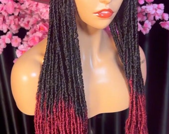 Perruque chapeau | Chapeau avec tresses | Perruque tressée Chapeau pour femme | chapeau de perruque | bonnet de perruque | Perruque chapeau tressée à la main | Chapeau de perruque | Perruque Federo locs | perruques cap