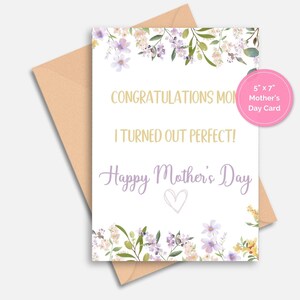 Funny Mother&#39;s Day Card, Mother&#39;s Day, Gift for Mom, Printable Card, Blank Card