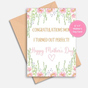 Funny Mother&#39;s Day Card, Mother&#39;s Day, Gift for Mom, Printable Card, Blank Card