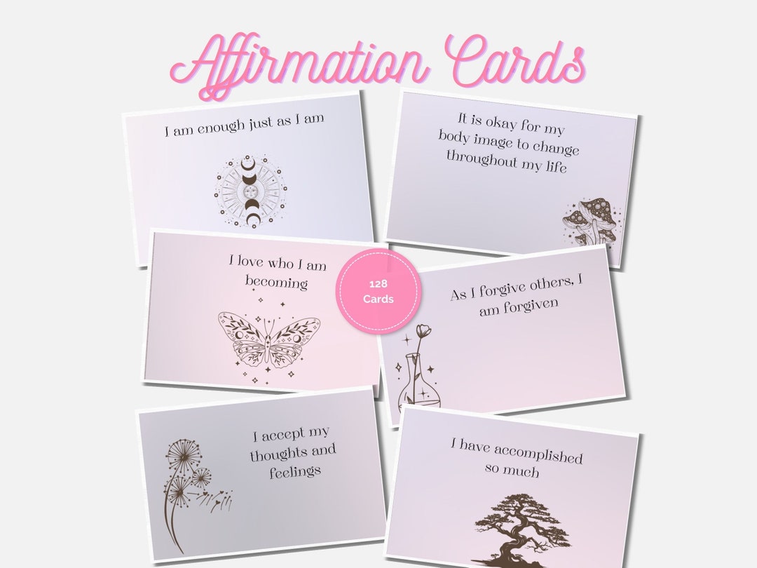 128 Affirmation Cards, Self-love, Mindfulness (PDF Pattern) - Etsy