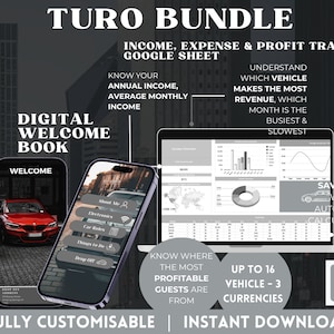 Turo Bundle Income Expense Profit Tracker Spreadsheet Google Sheets Welcome Book Rental Car Profit Spreadsheet for Turo Hosts