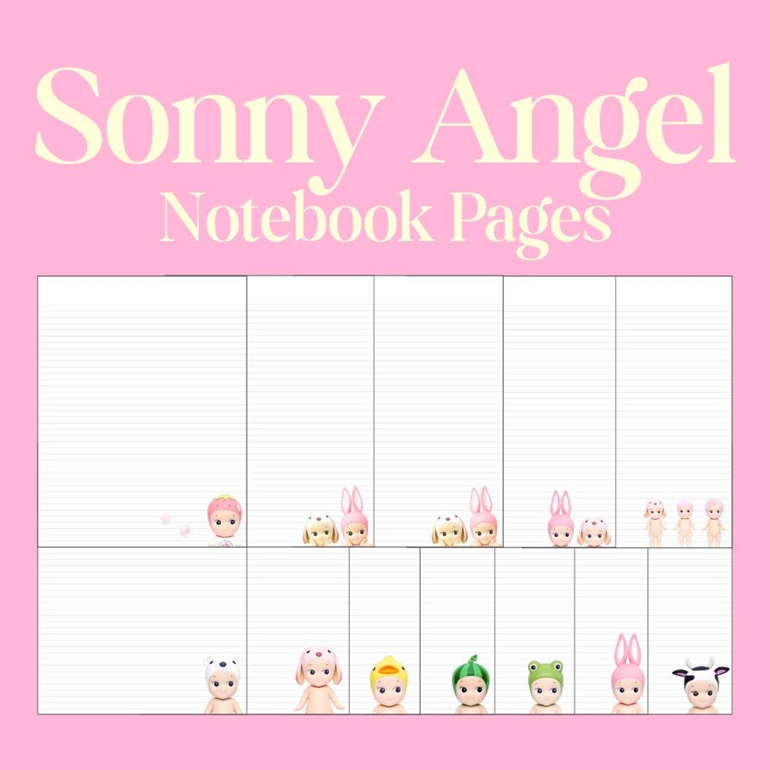 Sunny Angel Inspired Notebook Pages, Digital Download Printable ...