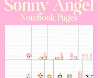 Sunny Angel inspired Notebook pages, digital download printable notebook, sonny angel, cute digital download kawaii notebook, sonny angel