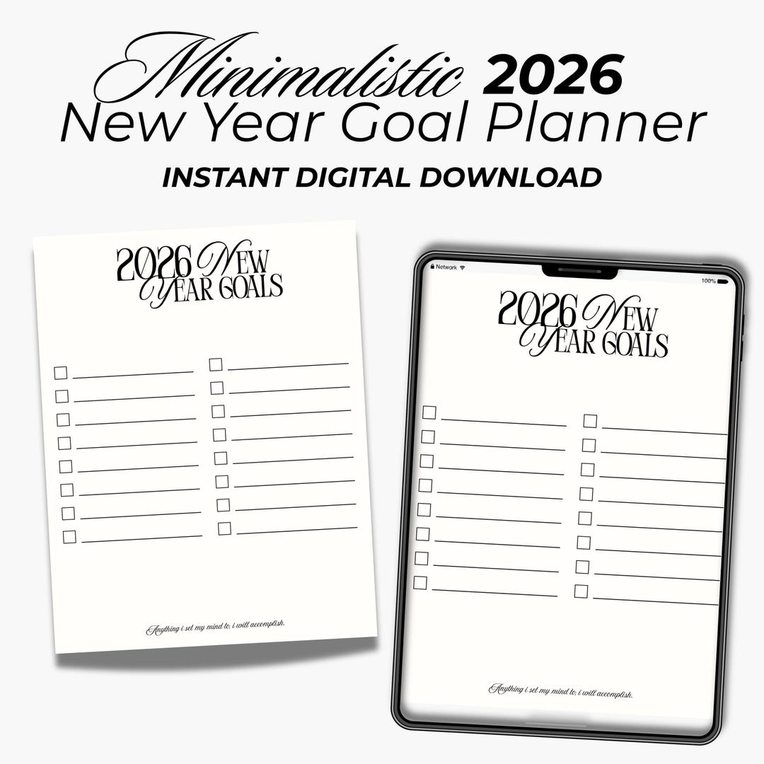 2026 Minimalistic Goal Planner - Minimal Design Digital + Printable ...