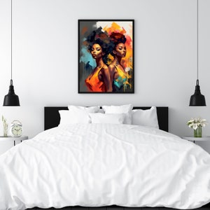 African Artwork | Black Girls Wallart | African Women Printable Art | Colorful Artwork | Gift for girls | african women art | wallart