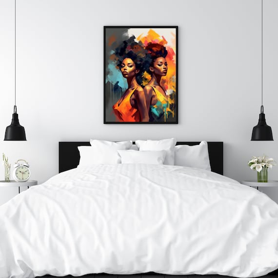 African Artwork | Black Girls Wallart | African Women Printable Art | Colorful Artwork | Gift for girls | african women art | wallart