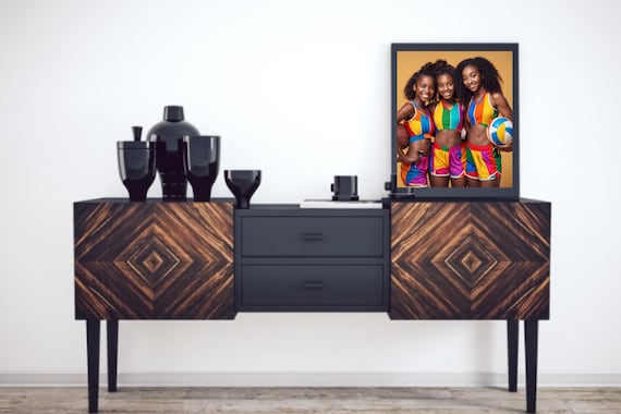 Female Soccer Player Digital Print | Sports Girl Wall Art Decor | Soccer Fan Gift | Girls Room Decor | Beautiful African Girl Art Print