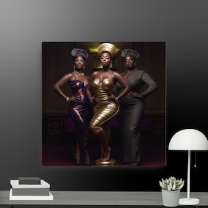 Schwarze Frau Kunst, Gold Wandkunst, Vintage Galerie Wand, afrikanische Kunst, druckbare Wandkunst, große Wandkunst, Digitaldruck, afrikanische Frauen Kunst
