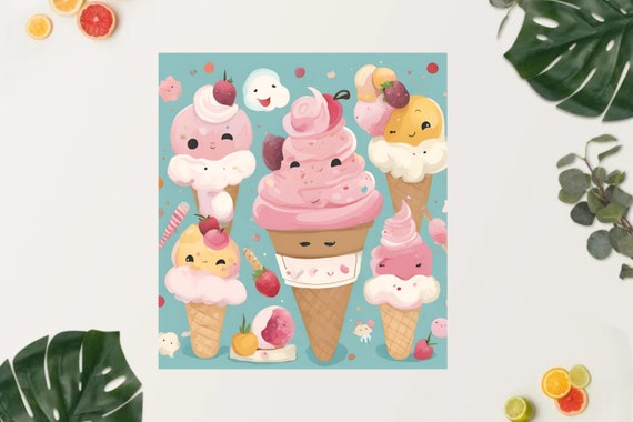 Yummy Fluffy Cake Cartoon Wall Art | African American Nursery Art |African Animated Print | Kids Bedroom Decor | Nursery Decoration | Prints