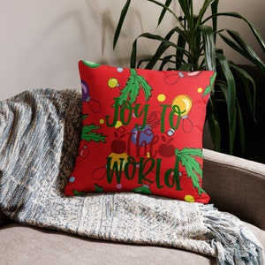 Christmas pillow cover, Christmas Pillows, Christmas decor, Vintage Christmas, Joy to the world, farmhouse Christmas, Christmas Home decor
