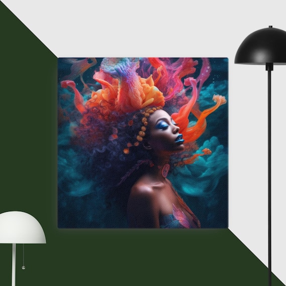 Colorful Abstract Woman| Portrait Wall Art for Living Room| Colorful Woman Printable Wall Decor| Modern Female Portrait Painting,