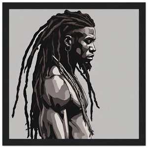 A Man of Wonder Art | Beautiful Art | Young Black Man | Digital Print | Digital download | Black Man with Locs Wall Decor Man with Dreads